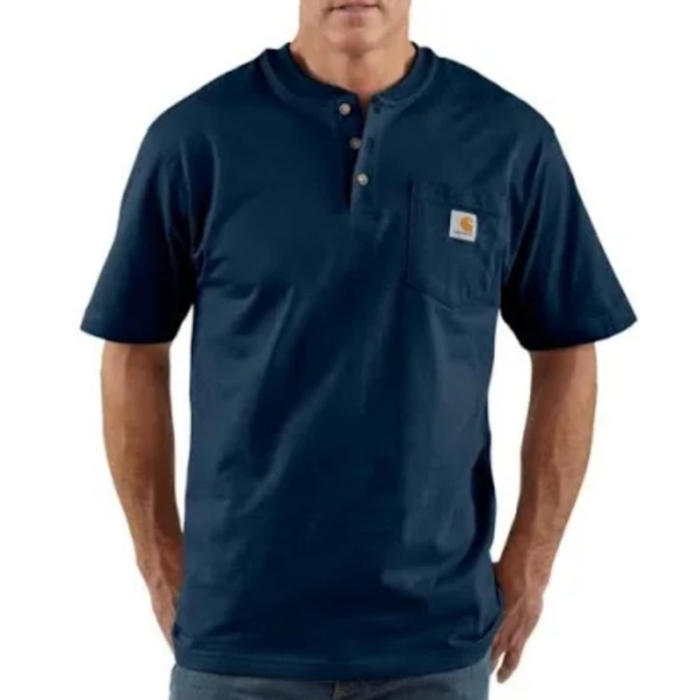 Mens Carhartt Workwear Pocket Henley Shirt Size L